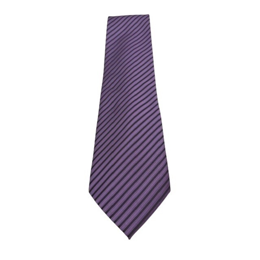 Ermenegildo Zegna Vintage Silk Tie Purple Black Diagonal Stripe Wide Made Italy
